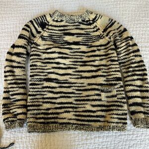 Calypso St Barths Striped Black and Cream Sweater
